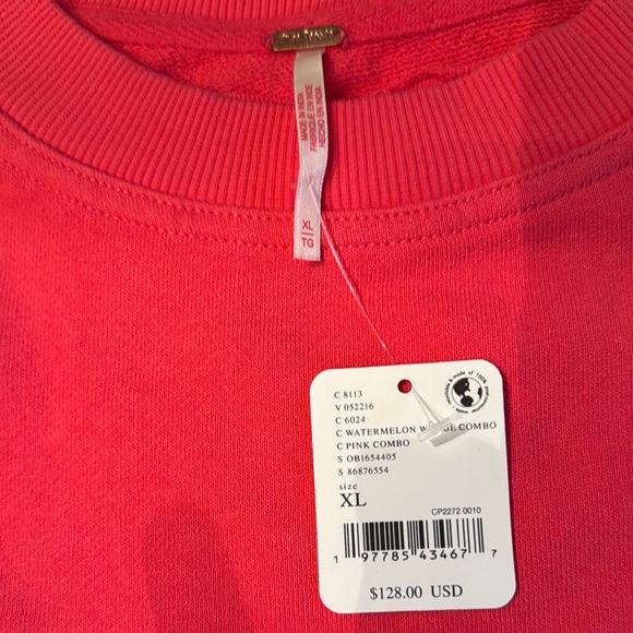 Free People Eleanor Size XL, Watermelon Wedge Two-Tone Dress - Picture 4 of 8